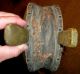 Antique 1800s Hearth Fireplace Bellows W/ Yellow Paint Brass Spout Vafo Primitives photo 4