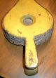 Antique 1800s Hearth Fireplace Bellows W/ Yellow Paint Brass Spout Vafo Primitives photo 7