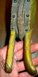 Antique 1800s Hearth Fireplace Bellows W/ Yellow Paint Brass Spout Vafo Primitives photo 8