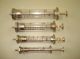Set Of 4 Pcs Vintage Old Bulgarian Glass Syringes 2,  5,  10,  20 Ml Boxed Other photo 1