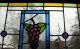 Stained Glass Window Panel Victorian Leaded - Grapevine 1940-Now photo 7