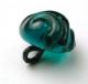 Antique Charmstring Glass Button Teal Color Tri Mold Top Swirl Back Buttons photo 1