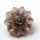 Antique Charmstring Glass Button Amethyst Candy Mold W/ Brass Ome Swirl Back Buttons photo 2