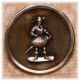 Antique Textured Brass Figures Button Of Till Eulenspiegel German Folk Hero 1.  5 