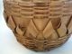 Of 3 Antique Splint Baskets – 2 Covered & 1 Buttocks Primitives photo 3