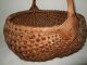 Of 3 Antique Splint Baskets – 2 Covered & 1 Buttocks Primitives photo 5