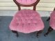 52203 Pair Victorian Style Kimball? Rose Carved Tufted Boudoir Chairs Post-1950 photo 4