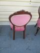 52203 Pair Victorian Style Kimball? Rose Carved Tufted Boudoir Chairs Post-1950 photo 7