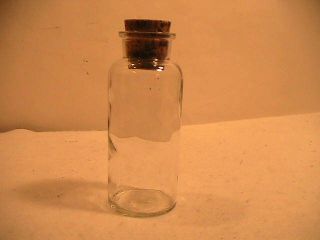 Wheaton Glass Chemistry Bottle W Cork Piece Marked (w) U.  S.  A.  2 1850 ' S/1900 ' S photo
