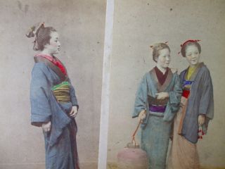 21 & 22 Tinted Japanese Cultural Cdv Photos Edo 1860/70s Attributed To Beato photo