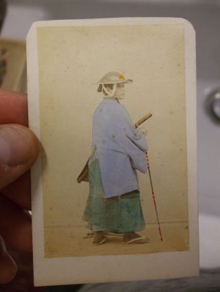23 Rare Tinted Japanese Cultural Cdv Photo Edo Era 1860/70s Attributed To Beato photo