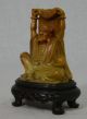 Well Hand Carved Chinese Yellow Shou - Shan Stone Louhan Figure (16) Men, Women & Children photo 2