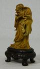 Well Hand Carved Chinese Yellow Shou - Shan Stone Louhan Figure (10) Men, Women & Children photo 2