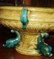 Marvelous 18th Century Minton Lg Majolica Dolphin Fish Bowl Censor ? Centerpiece Vases photo 3
