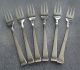 Wmf German 6 Solid 800 Silver Art Deco Desert Forks With Box 186gr Silver Alloys (.800-.899) photo 1