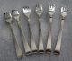 Wmf German 6 Solid 800 Silver Art Deco Desert Forks With Box 186gr Silver Alloys (.800-.899) photo 2
