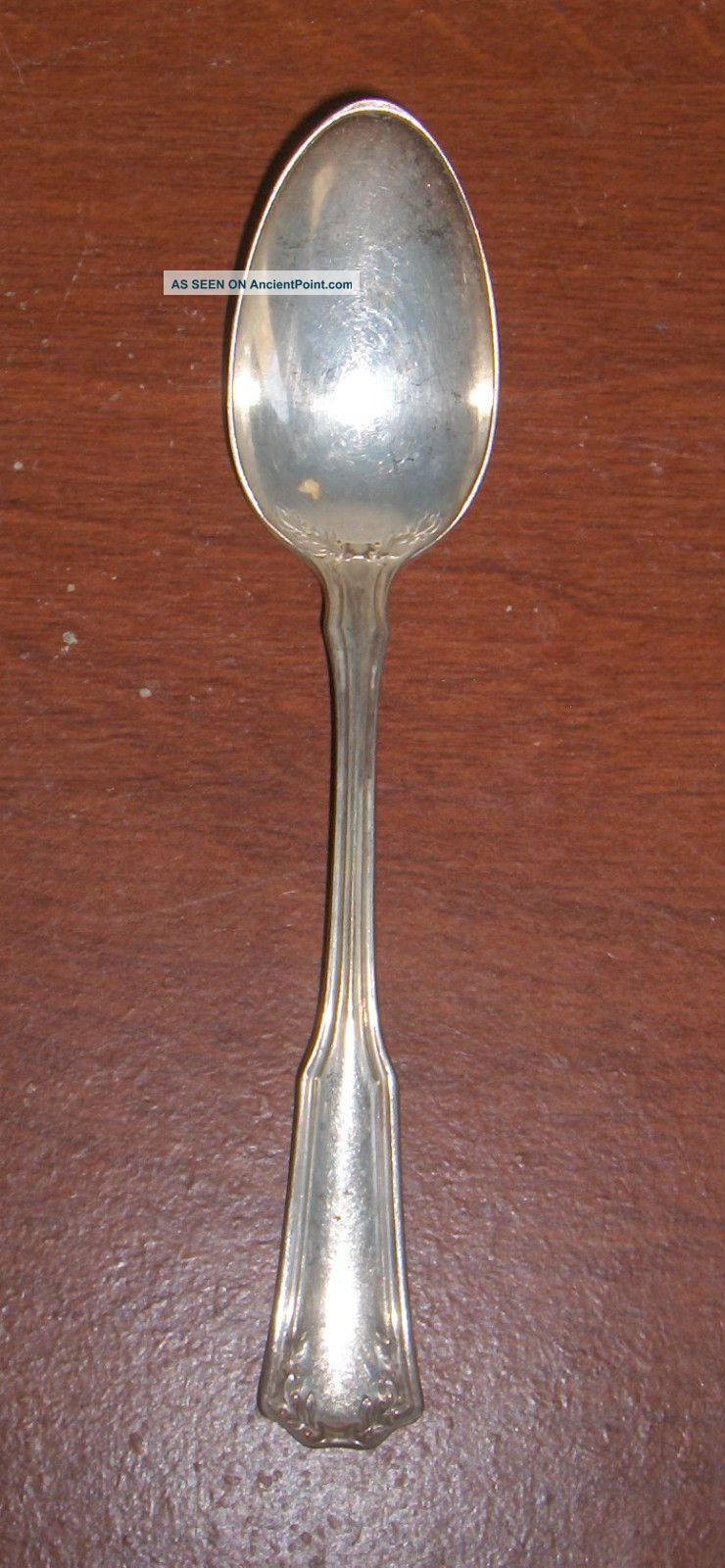 Antique R Wallace Sectional Silverplate Tea Spoon Flared Handle Wreath 100 Yrs Wallace photo