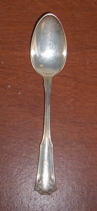 Antique R Wallace Sectional Silverplate Tea Spoon Flared Handle Wreath 100 Yrs photo