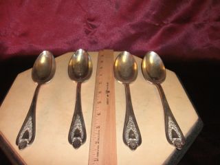 4 Large Service Spoon - 1847 Rogers Bros Xs Triple - Silverplate - Old Colony Pattern photo