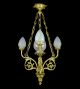 Figural Bronze Chandelier Ornate French Gold Gilded Empire Dore Antique Light Chandeliers, Fixtures, Sconces photo 1