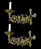 Antique Rococo Sconces Pair Gold Gilded Gilt Bronze Brass French Empire Wall Old Chandeliers, Fixtures, Sconces photo 4