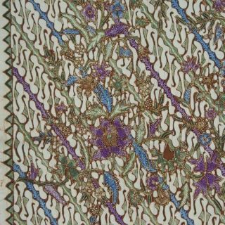Indonesian Javanese Hand Drawn Batik Fabric Textile Clothes Wax Dye Vintage Bx97 photo