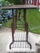 Antique 1875 Portable Wood & Cast Iron Adjustable - Height Utility Table - Steampunk 1800-1899 photo 8