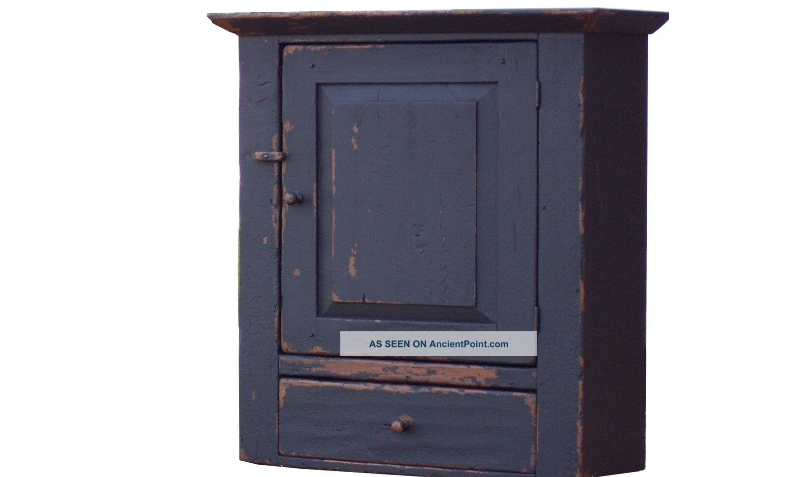 Painted Primitive Pine Wall Cupboard Cabinet Country Antique Reproduction Farm Primitives photo