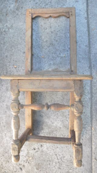 Late 1700 ' S Hand Carved Child ' S School Chair photo