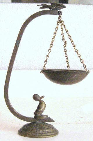 Vintage Chinese Brass Opium Scale Balance Beam Flying Swallow Brass Duck Weight photo