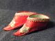 Old Chinese Bound Foot - - Feet Shoes Red Silk W/embroidered Flowers In Usa 2 Robes & Textiles photo 1