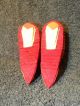 Old Chinese Bound Foot - - Feet Shoes Red Silk W/embroidered Flowers In Usa 2 Robes & Textiles photo 3