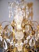 Charming Golden Brass Crystal Prism Pendent Chandelier Quality 2000s Fixture Chandeliers, Fixtures, Sconces photo 2