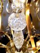 Charming Golden Brass Crystal Prism Pendent Chandelier Quality 2000s Fixture Chandeliers, Fixtures, Sconces photo 4