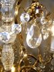 Charming Golden Brass Crystal Prism Pendent Chandelier Quality 2000s Fixture Chandeliers, Fixtures, Sconces photo 5