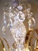 Charming Golden Brass Crystal Prism Pendent Chandelier Quality 2000s Fixture Chandeliers, Fixtures, Sconces photo 6