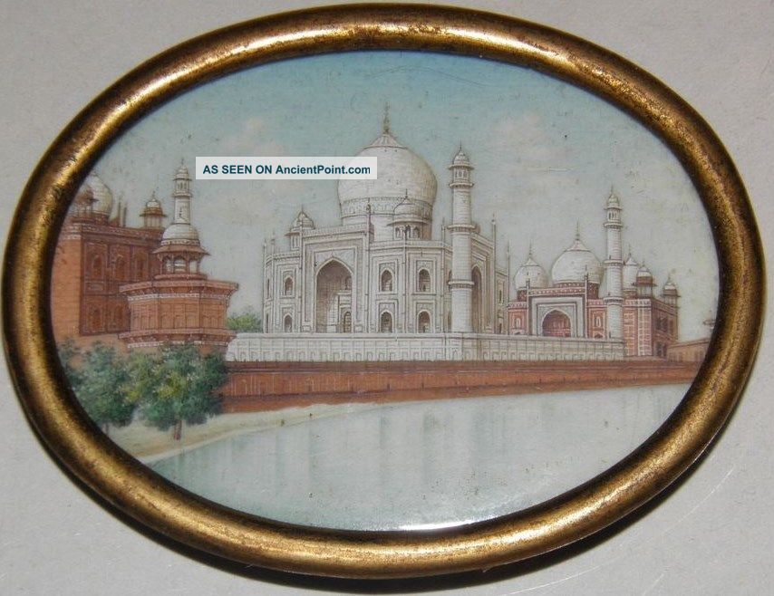 19th C.  Taj Mahal Hand Painted Miniature Awesome Other photo