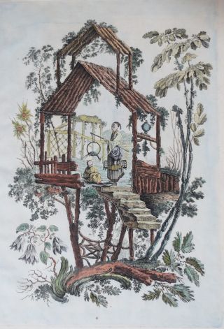 Etching 18th C Jean - Baptiste Pillement Chinoiserie Vignette China Japan photo