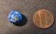 Old Very Small Bennington Vermont Clay Marble Cobalt Blue Sponge Civil War Era Primitives photo 3