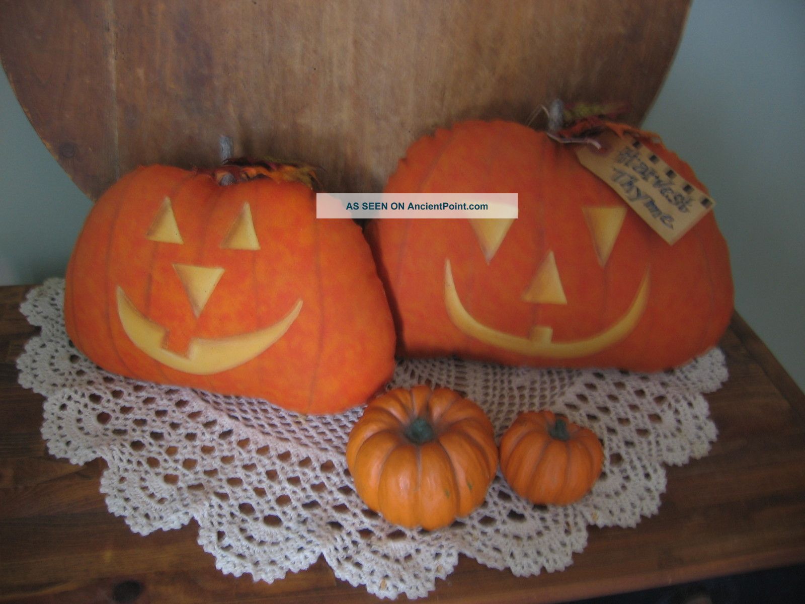 Primitive Raggedy Halloween Jack O Lantern Pumpkins Shelf Sitters Pattern Primitives photo