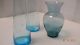Hand Blown Aquamarine Bluish Greenish Turquoise Art Glass Fluted Vases Vases photo 5