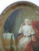 Antique 1900 - 1903 Metal (tin) Oval Serving Tray 