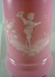 Wonderful Antique Mary Gregory Hand Painted Pink Overlay Glass Vase C 1890 ' S Vases photo 5
