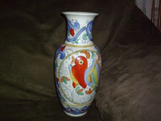 Red Bird Decortive Chinese Ceramic Vase photo