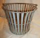 Antique Industrial Galvanized Strip Handled Bucket Art Metal Waste Basket Metalware photo 2