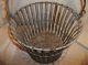 Antique Industrial Galvanized Strip Handled Bucket Art Metal Waste Basket Metalware photo 3