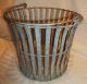 Antique Industrial Galvanized Strip Handled Bucket Art Metal Waste Basket Metalware photo 7