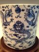 Chinese Antique Blue&white Porcelain Brush Pot W/ 9 Dragons Pattern,  19th C,  Nr Brush Pots photo 3