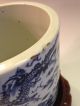 Chinese Antique Blue&white Porcelain Brush Pot W/ 9 Dragons Pattern,  19th C,  Nr Brush Pots photo 8