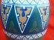 Rare Art Deco Kinkozan Vase Hand Painted Geometric Pattern Japan Japanese Vases photo 2